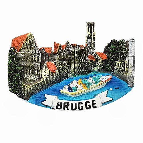 3D-Kühlschrankmagnet Bruges Belgien Touristensouvenir Geschenk Sammlung Zuhause & Küche Dekoration Magnetaufkleber Brugge Belgien Kühlschrankmagnet