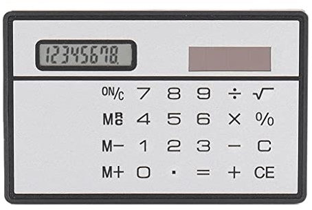 ZZTWER Calculatrice de Base ， Calculatrice de Bureau de Conception de Carte de crédit avec écran Tactile ， Calculatrice d'énergie Solaire Ultra Mince à 8 Chiffres