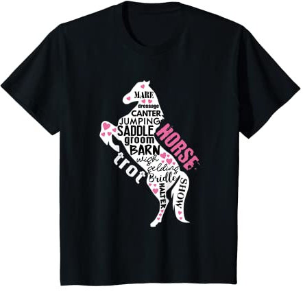 Kinder Tanzendes Reithemd für Mädchen, Reitbekleidung T-Shirt