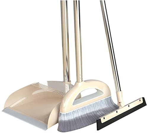 Yusheng Dustpan And Brush Set, Broom And Dust Pans Long Handled, Household Dust Pan Combo, With Handle For Indoor Outdoor Household Cleaning And Sweeping