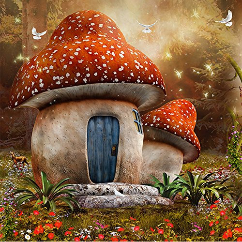 Fototapete 3D Effekt Kinderzimmer Cartoon & Pilz Größe:W400CMxH280CM Tapeten Vliestapete Wohnzimmer Wandbilder Wanddeko
