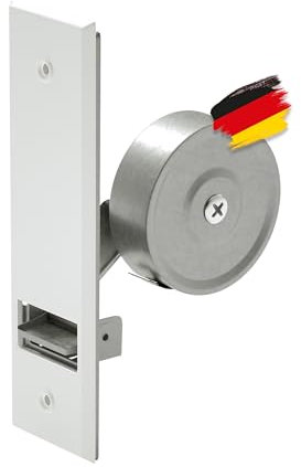 BAUHELD® Avvolgitore per tapparelle da incasso [Made in Germany] – Maxi avvolgitore in acciaio – per tapparelle 23 mm [senza cinghia] – Avvolgitore per tapparelle con copertura bianca – Distanza tra i