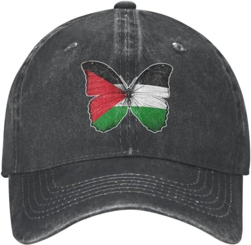 Baseballkappe Snapback Sonnenhut Baumwolle Palästina-Flagge Palästina-Schmetterling Baseballkappe Outdoor Damen Herren verstellbar palästinensische Flagge patriotischer Papa-Hut Frühlingsgeschenk