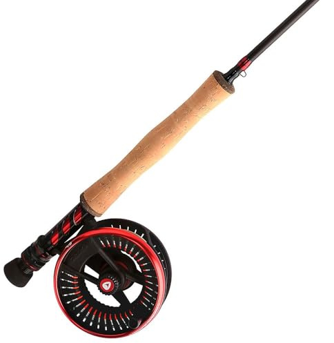 Greys Tail Leichte Fliegenfischrute und Schwanz, große Dorn Disc Drag Reel Combo Lieferung in Reisekoffer, 3 m 7/8 WF7