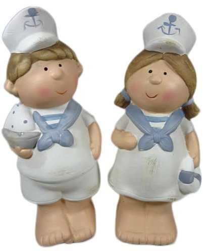 2er Set Matrose Kinder je 18 x 8 cm Maritim Boot Rettungsring Figur Deko SRBG J162