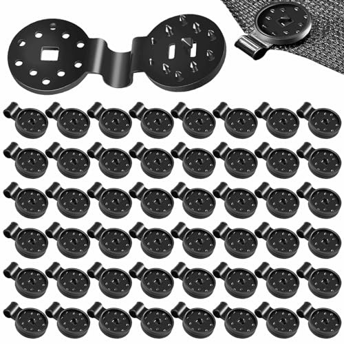 Shade Cloth Plastic Clips,Clip Especial con Ojal,50 Piezas Reutilizable Clip de Red de Jardín,Clips de Fijación Adecuado para Tela de Sombra Red de Sombra Negro