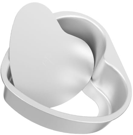 Cabilock Teglia Per Torta in Lega Di Alluminio Antiaderente A Forma Di Cuore Con Fondo Rimovibile Da 8 Pollici