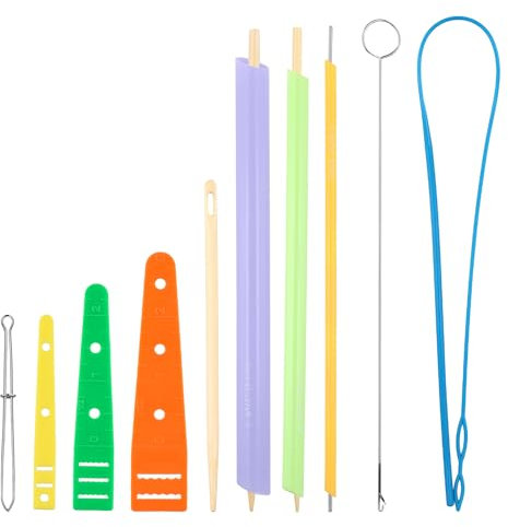 XIHIRCD Quick Turn Fabric Set, Versatile Fabric Tube Turners for Sewing Drawstring Threader Tool Fabric Turning Tube Assorted Sizes Fast Turn Sewing Tool for Crafts DIY Knitting Handmade