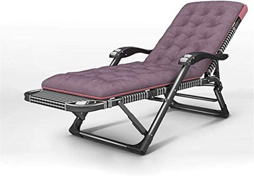 Leichte Terrassenstühle, Liege-Klappstuhl, Bett, Sonnenliegen, Zero-Gravity-Chaiselounges, Outdoor-Garten-Liegestuhl für Strand, Camping, Pool, unterstützt 200 kg (Farbe: + rosa Wattepad), bequem