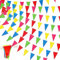 WOOLUCK 480M 900 pcs Triangulares Bunting Banner, Nylon banderin Decoración, Multicolores Guirnaldas para la Fiesta de Bodas del cumpleaños, Actividad al Aire Libre, jardín