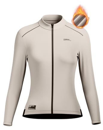INBIKE Fahrradtrikot Damen Warm mit 3 Taschen Winter Fleece Slimfit Hochelastisch Atmungsaktiv FG102