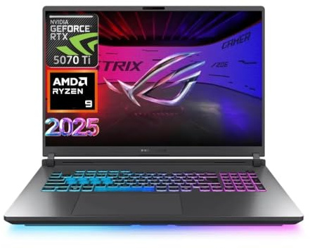 ASUS Ultimo laptop da gioco ROG Strix G16 2025, display FHD 165Hz da 16, AMD Ryzen 9 8940HX, RTX 5070 Ti, 32 GB di RAM, SSD da 1 TB, Grigio Eclipse