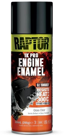 U-POL Raptor Engine Enamel | Pintura para motor | 1 K Spray | Resistente al calor hasta 300 °C | Bloques de motor y compartimento del motor | Protección contra el calor, aceite y líquidos de vehículos