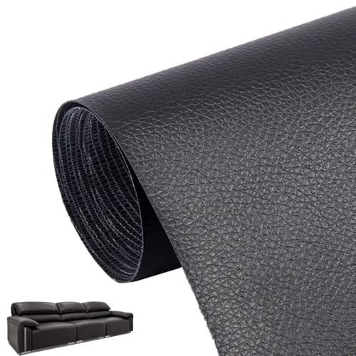 Glistenz Leder Reparatur Set, Selbstklebend, Wasserdicht, Schwarz, 50 x 200 cm, Kunstlederflicken, Reparatur-Set, Sofa, Jacken, Tasche, Möbel, Autositz