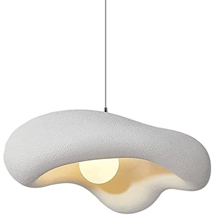 Chandelier Lustre Lampe Suspendue créative en résine en Forme de Soucoupe Volante, Lustre Minimaliste Japonais, Lampe à Suspension de Plafond à Base E26/27 avec Hauteur réglable pour comptoir
