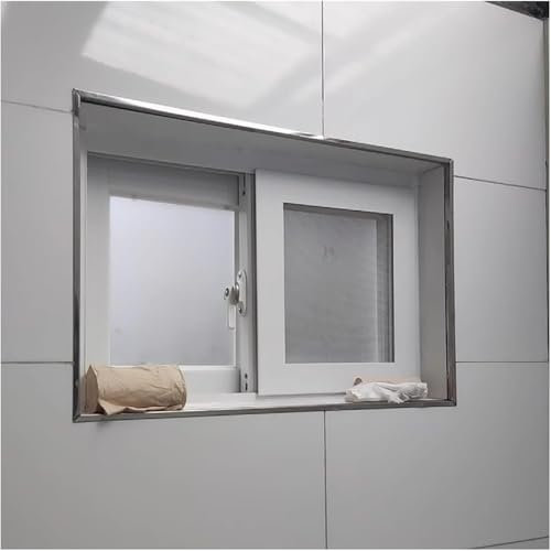 Horizontales Schiebefenster, Ersatz für Schuppen, Keller, Hühnerstall, Doppelfenster, 86,4 x 50,8 cm, Weiß