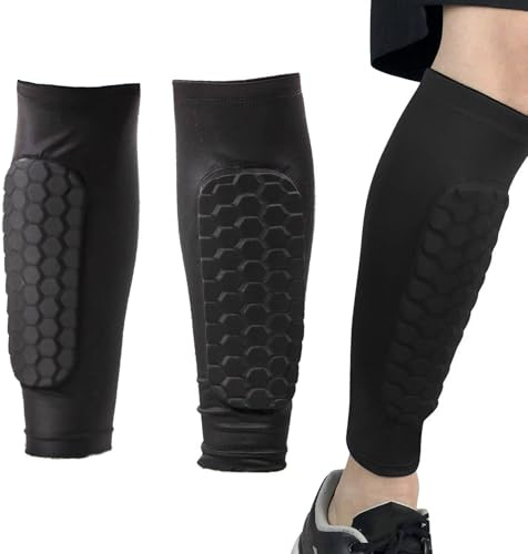 2 PCS Schienbeinschoner,Schwarz Atmungsaktiv Schienbeinschoner Socken für Männer und Frauen,Shin Guards,Schienbeinschoner Kinder Fussball, Wadenschutz für Fußball, Basketball, Radfahren, Klettern.