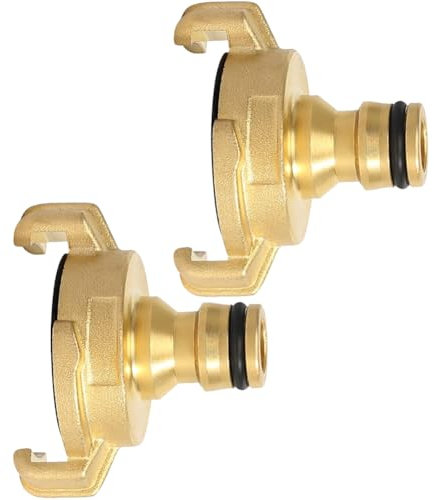 2 Stück Messing Schnellkupplung, Gartenschlauch Schnellkupplungen mit 1/2 Zoll Steckkupplung Klauenkupplung Adapter, Gartenschlauch Kupplung Schlauchkupplung für Gartenschlauch Verbinder