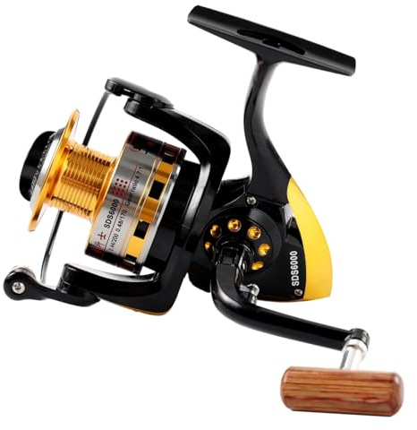 Diwa Carretes de Pesca giratorios para Agua Salada Agua Dulce 1000 2000 3000 4000 5000 6000 Trucha Intercambiable Izquierda/Derecha Carrete Giratorio Carpa Carrete de Pesca Ligero y Suave