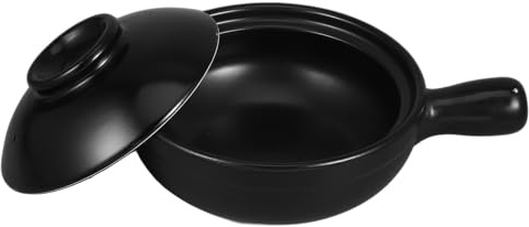 COLLBATH Olla de Barro Tradicional Tapa Olla de Cocina de Resistente al Calor Cazuela para Arroz y Sopas Estilo Chino para Restaurantes y Comida para Llevar