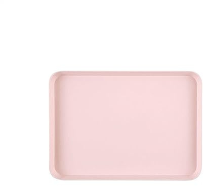 DTACBNEUZ plato hondo 1 bandeja de servicio Rectangular, lisa antideslizante resistente a los arañazos, plato comida for cocina, accesorios decoración del hogar(Pink,Grande)