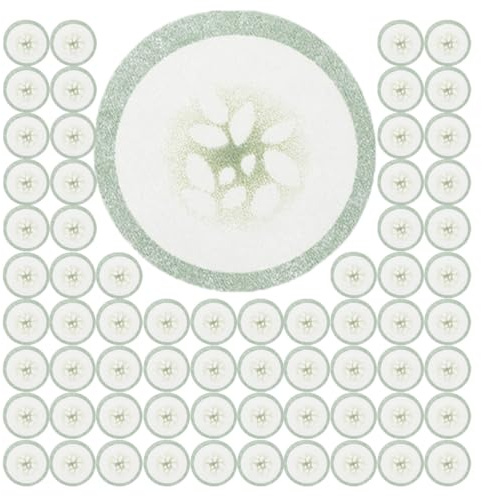 AMUSLESUR Almohadillas Cuidado Ojos de Tela No Tejida Estampado de Pepino 200 Unidades Hidratantes y Blanqueadoras Ideales para Ocular y Uso Facial Diario