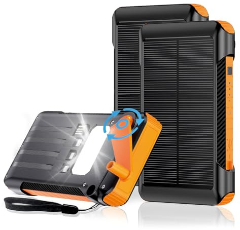 revolt Powerbank mit Handkurbel: 2er-Set Kurbel-Dynamo-Solar-Powerbanks, 10.000 mAh, USB-C PD bis 20 W (mit Quick Charge, Kurbel & Dynamo-Powerstations, Outdoor)