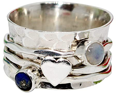 Spinner Band Rings, Anxiety Ring for Meditaion, 925 Sterling Silver Spinner Band Rings for Women, Gift Ring for Mother's Day