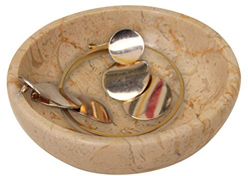 CraftsOfEgypt Plateau à bijoux en marbre véritable – Support de bague – Plateau de rangement pour bijoux – Bol décoratif pour clés – Cadeau de mariage – Plat à bagues – Plateau à bijoux – Plateau