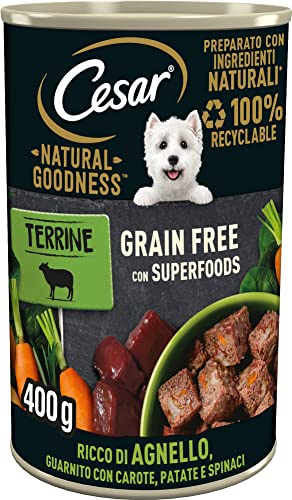 Cesar Natural Goodness Hundmat med lamm och grönsaker, 6 burkar på 400 g, totalt 2,4 kg