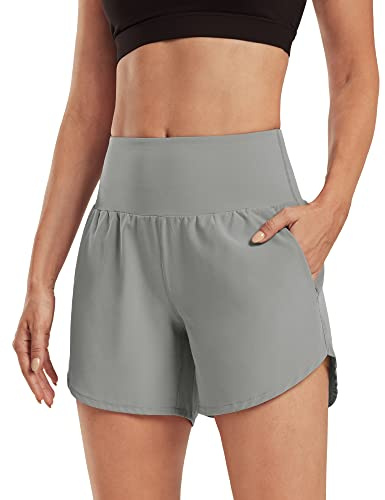 G4Free Damshorts Sportshorts Yogashorts för Kvinnor med Fickor hög Midja Magkontroll dam för Kör Yoga Löpning Cykelshorts