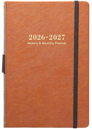 2026-2027 Academic Diary Planner A5 - Week to View (July 2026-June 2027) | School Year Planner with Inner Pocket, 40 Lined Notes Pages & Faux Leather Cover