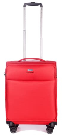 Stratic Light + Koffer Weichschale Reisekoffer Trolley Rollkoffer Handgepäck, TSA Kofferschloss, 4 Rollen, nur M + L Erweiterbar, Größe S, Rot