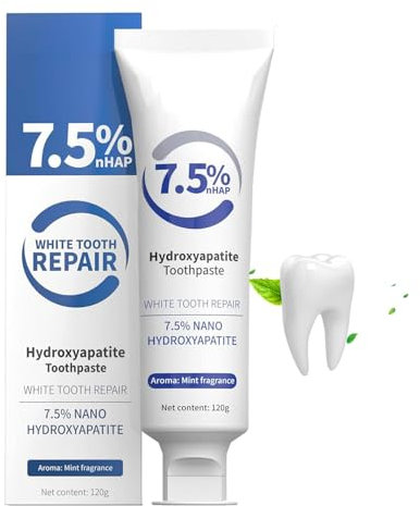 MS DRWIKEY 7.5% Hydroxyapatite Repair Toothpaste - White Tooth Repair with Gentle Mint for Fresh Breath (1pcs)
