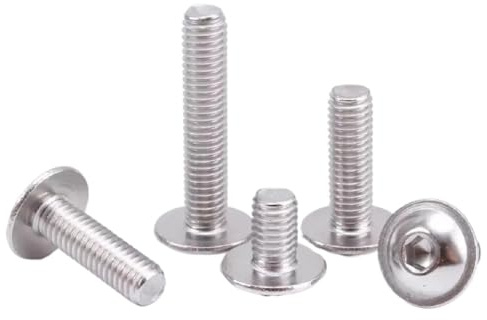 AYYSSM 100 Pezzi M3x6/8/10/12/16mm 304 Viti a Testa bombata con esagono Incassato in Acciaio Inossidabile con bullone di Collare(M3X12 100PCS)