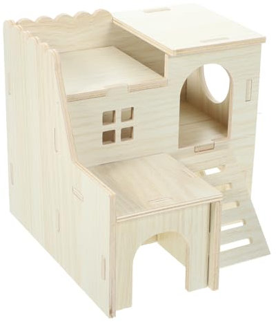 YARNOW Hamsterhaus Aus Holz Meerschweinchenversteck Rattenhaus Spielzeug Für Kleintiere Kletter Und Versteckspielzeug Für Hamsterkäfig