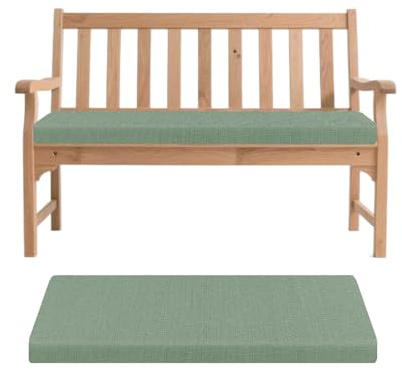 Indoor/Outdoor Bench Cushion, 5 Cm Window Seat Cushion, Non-Slip Garden Bench Cushion, Washable Bench Seat Pad, bench pad for Garden Patio Bay Window,Green,110x50x5cm