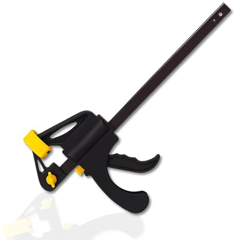 AIBULO 12-Inch (305mm) Ratchet Bar Clamps – 70KG Heavy-Duty Force, Quick Release & One-Handed Grip – Ideal for Woodworking, DIY, Crafts – Non-Marring Pads