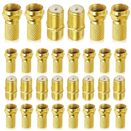 10 Paare F Stecker, Sat stecker Vergoldet Sat Verbinder mit Gummidichtung Koaxialkabel Verbinder für Sat Kabel BK Anlagen