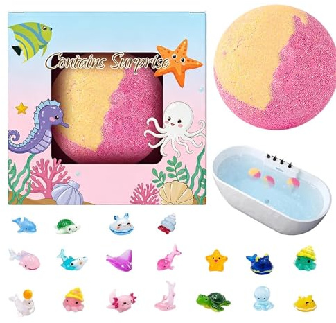 Palline da Bagno - Colorate Effervescenti con Interna Regali Calza | Sfera Effervescente per Bagno Schiuma,per Compleanno Festa dei Bambini e Famiglia