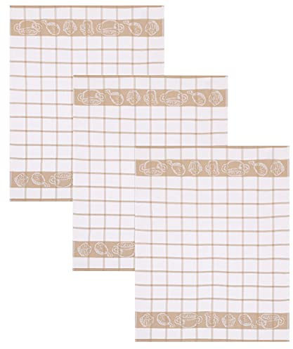 Betz Set da 3 canovacci da cucina GUTEN APPETIT II. Asciugamano da cucina canovaccio 100% cotone Dimensioni: 50x70 cm Colore: marrone