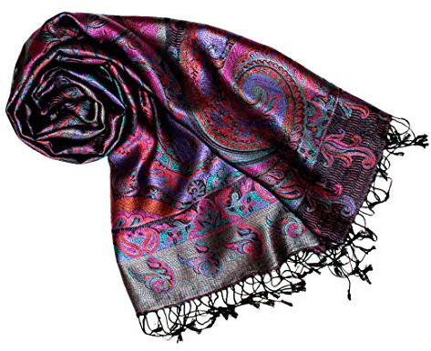 Lorenzo Cana - Echarpe - Imprimé cachemire - Femme 70 x 190 cm Mehrfarbig-lila-türkis