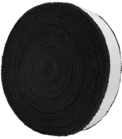 Wallfire 10 Meters Badminton Tennisschläger Anti-rutsch-Baumwolle Handtuchgriff Big Reel Handtuchgriffrolle Overgrip Schweißband Band Aufgenommen Wraps (Color : Black)