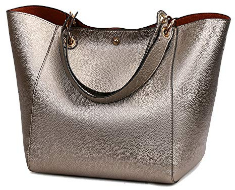 Coolives Damen 2 in 1 Shopper Schultertasche aus PU-Leder Vintage Taschen Hobo Handtasche Elegant Henkeltasche Eimer Tasche für Dame EINWEG