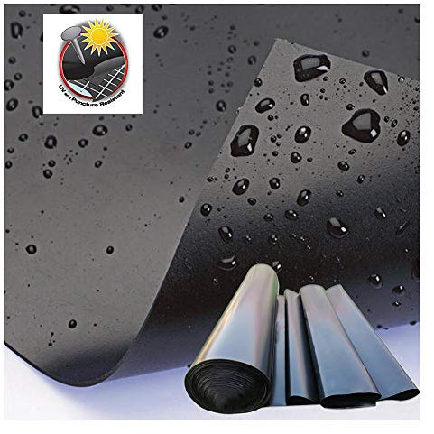 GDMING Teichfolie, 0.6mm Verdicken Pannensicher Teichfelle, Sonnenschutz Undurchlässig PVC-Plane, Zum Fischteich Fisch- Und Pflanzenfreundlich, Anpassbar (Color : Black, Size : 10x12m)