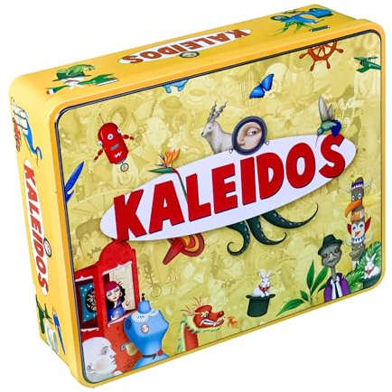 KALEIDOS - Beobachtungs- und Wortspiel für die Familie | 2 bis 12 Spieler | Ab 10 Jahren | Familienspiel in Metallbox