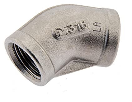 45° Winkel mit 2x Innengewinde Rp 1 1/4,10 bar Edelstahl