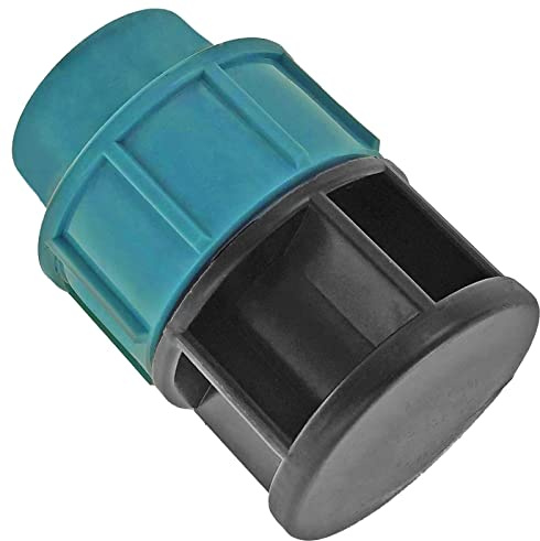 MegaHaustechnik PP Fitting Klemmverbinder Stopfen für 32mm PE Rohr Außendurchmesser Trinkwasser PN16 End Stück Kappe Verschluß Abschluß Deckel Verschraubung blau