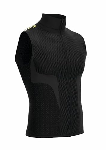 PRS Maglia Tecnica Uomo Lupetto Mezza Manica Traspirante con Zip Outdoor Running Trekking Bici (IT, Testo, L, XL, Regular, Regular, Gilet)