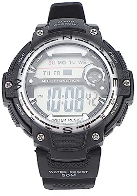 Focket Digitale Sportuhr für Männer, Multifunktionsuhr WR50M wasserdichte Sport-Armbanduhr, Doppelanzeige, Alarm, 12H/24H, Stoppuhr, Kalender, Leuchtuhr für Männer Jungen